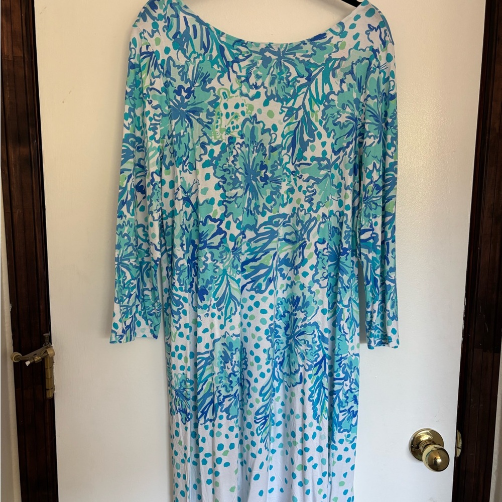 Lilly Pulitzer Ophelia Swing Dress in Blue White Karma Camellia Size